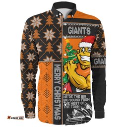 Amazing Aussie GWS GIANTS Merry Christmas Knit Style Festive Spirit Long Sleeve Shirt