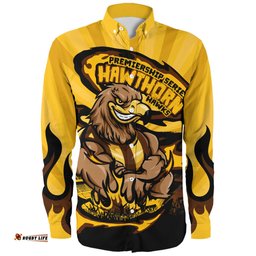 Amazing Aussie Hawthorn Premiership Series Flame Edition Long Sleeve Shirt