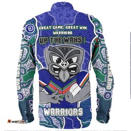Amazing Aussie New Zealand Warriors Grand Final Customs Custom New Zealand Warriors With Contemporary Style Of Aboriginal Painting s Long Sleeve Shirt