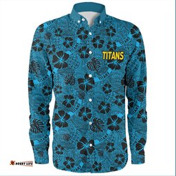 Amazing Aussie Gold Coast Titans Sport Scream With Tropical Patterns Long Sleeve Shirt