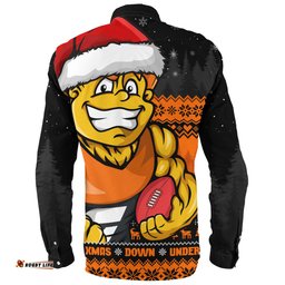 Amazing Aussie GWS GIANTS Merry Christmas Down Under Footy Power Style Long Sleeve Shirt