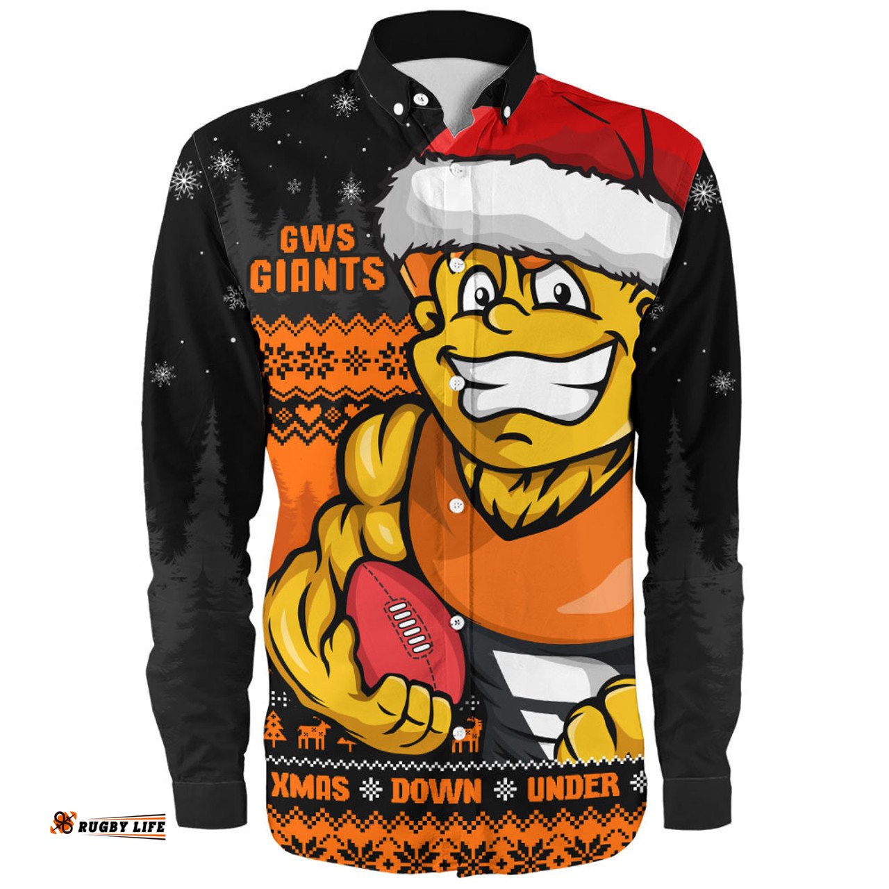 Amazing Aussie GWS GIANTS Merry Christmas Down Under Footy Power Style Long Sleeve Shirt