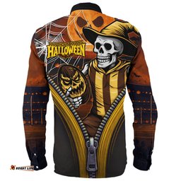 Amazing Aussie Hawthorn Halloween Night Reaper Zipper Long Sleeve Shirt