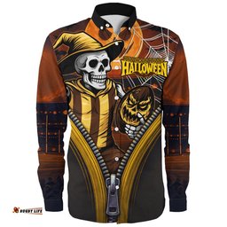 Amazing Aussie Hawthorn Halloween Night Reaper Zipper Long Sleeve Shirt