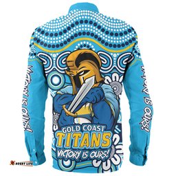 Amazing Aussie Gold Coast Titans Aboriginal Inspired Tough Fan Rugby For Life Long Sleeve Shirt