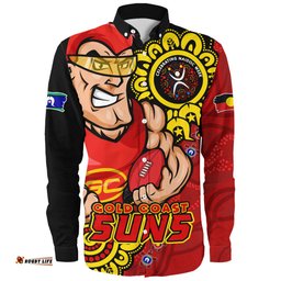 Amazing Aussie Gold Coast SUNS Power Through Generations NAIDOC Edition Long Sleeve Shirt
