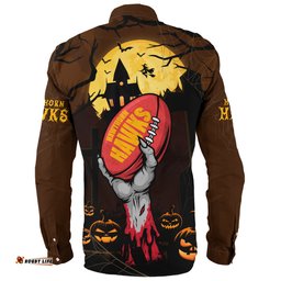 Amazing Aussie Hawthorn Full Moon Fever Halloween Supporter Long Sleeve Shirt