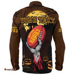 Amazing Aussie Hawthorn Full Moon Fever Halloween Supporter Long Sleeve Shirt