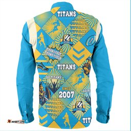 Amazing Aussie Gold Coast Titans Sport Argyle Patterns Style Tough Fan Rugby For Life Long Sleeve Shirt