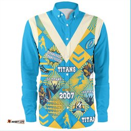 Amazing Aussie Gold Coast Titans Sport Argyle Patterns Style Tough Fan Rugby For Life Long Sleeve Shirt