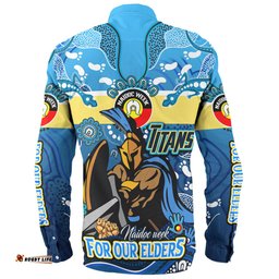 Amazing Aussie Gold Coast Titans Naidoc Week Custom For Our Elders Home Jersey Shirt Long Sleeve Shirt