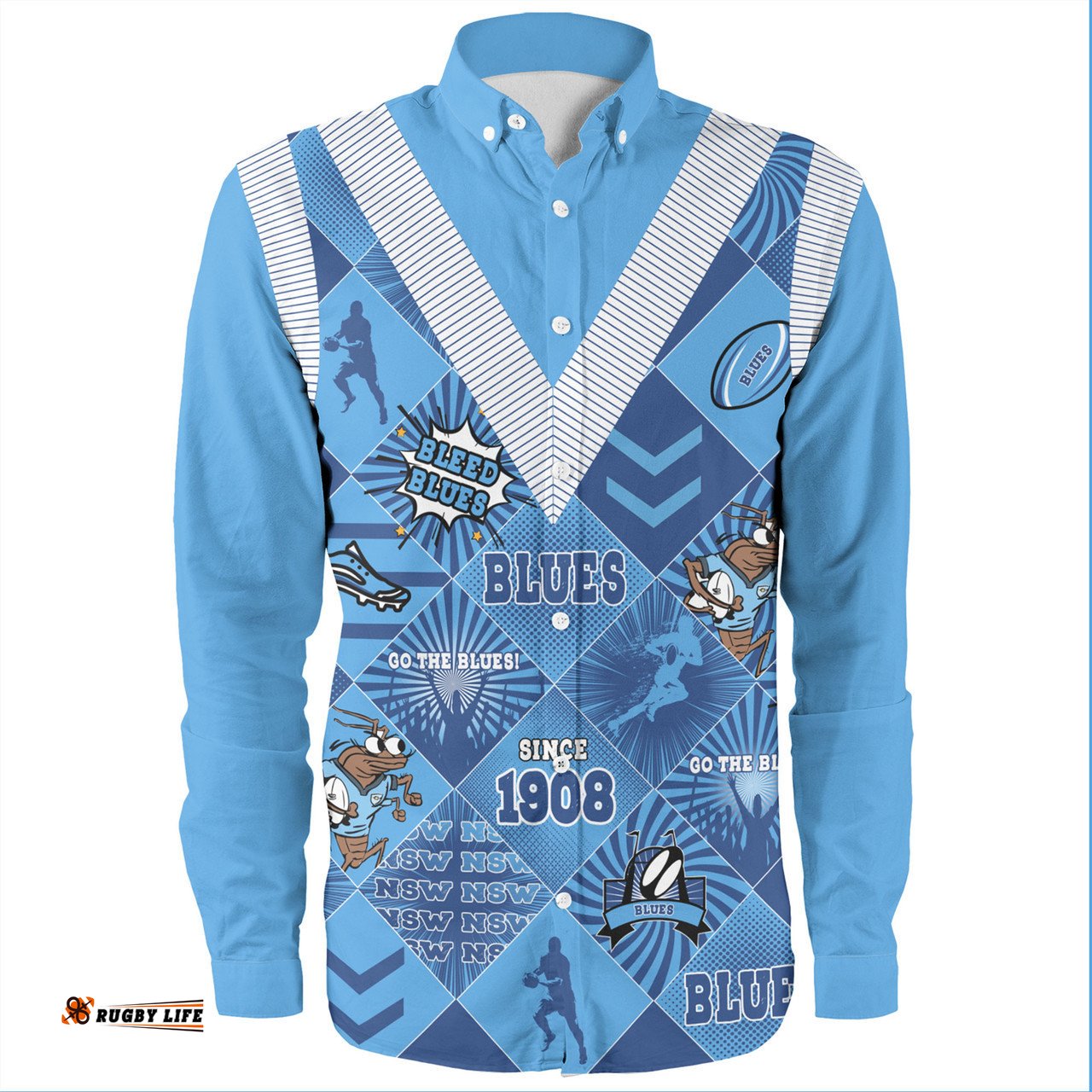 Amazing Aussie Cockroach Sport Argyle Patterns Style Tough Fan For Life Long Sleeve Shirt