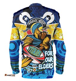 Amazing Aussie Gold Coast Titans Naidoc Week Customs Gold Coast Titans Naidoc Week For Our Elders Dot Art Styles Long Sleeve Shirt