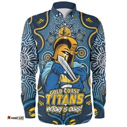 Amazing Aussie Gold Coast Titans Aboriginal Pattern Inspired Victory Is Ours Long Sleeve Shirt