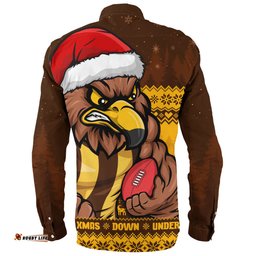 Amazing Aussie Hawthorn Merry Christmas Down Under Footy Power Style Long Sleeve Shirt