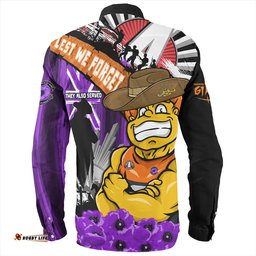 Amazing Aussie GWS GIANTS ANZAC Day Honor Purple Valor And Spirit Long Sleeve Shirt