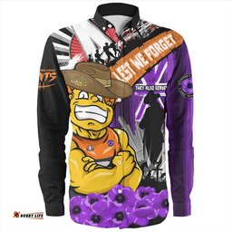 Amazing Aussie GWS GIANTS ANZAC Day Honor Purple Valor And Spirit Long Sleeve Shirt