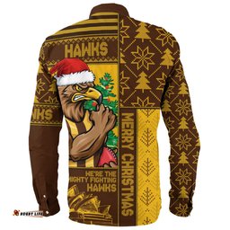 Amazing Aussie Hawthorn Merry Christmas Knit Style Festive Spirit Long Sleeve Shirt