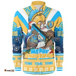 Amazing Aussie Gold Coast Titans Christmas Custom Gold Coast Titans Santa Aussie Big Things Long Sleeve Shirt