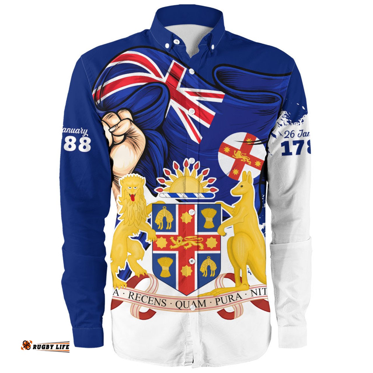 Amazing Aussie New South Wales Power Pride And Heritage Crest Long Sleeve Shirt