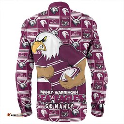 Amazing Aussie Manly Warringah Sea Eagles Champion���s Pride Comic Style Long Sleeve Shirt