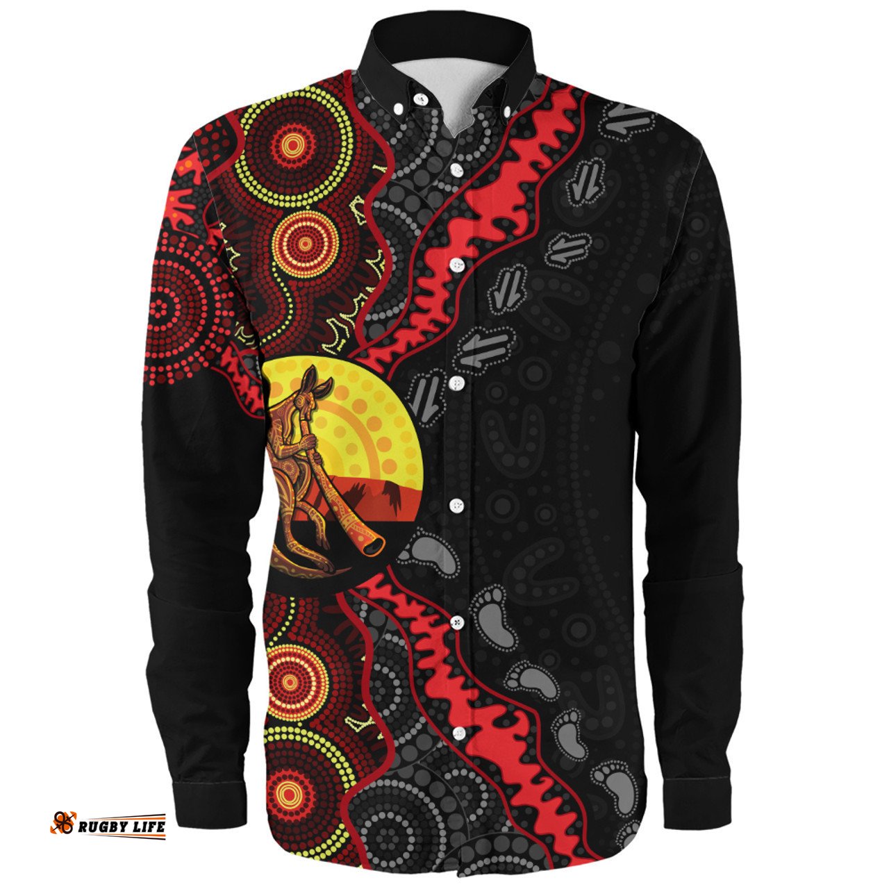 Amazing Aussie Indigenous Australian Aboriginal Didgeridoo Sunset Dreaming Long Sleeve Shirt