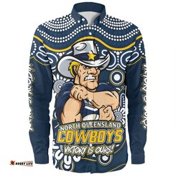 Amazing Aussie North Queensland Cowboys Aboriginal Inspired Tough Fan Rugby For Life Long Sleeve Shirt