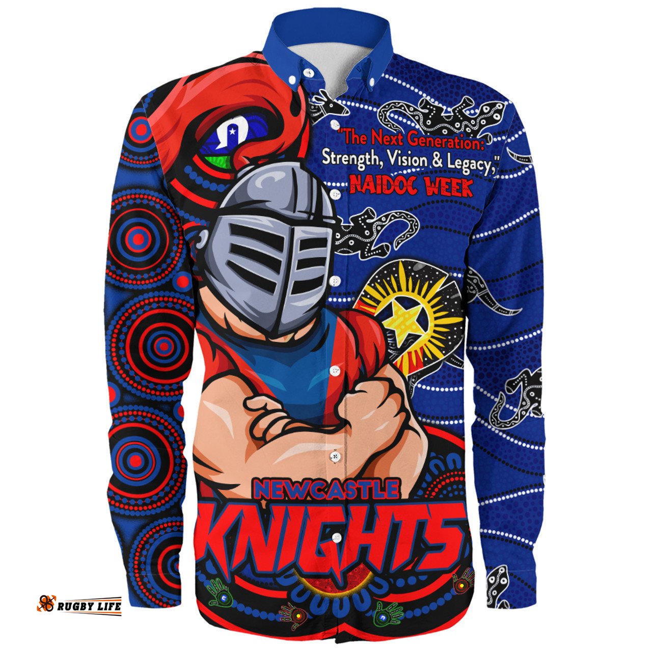 Amazing Aussie Newcastle Knights Spirit Of NAIDOC Series Long Sleeve Shirt