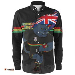Amazing Aussie Penrith Panthers Custom For Die Hard Fan Australia Flag Scratch Style Long Sleeve Shirt
