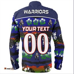 Amazing Aussie New Zealand Warriors Sport Tropical Hibiscus and Coconut Trees Long Sleeve Shirt