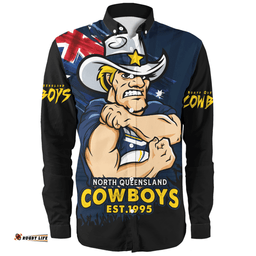Amazing Aussie North Queensland Cowboys Heart Of A Fighter Tough And Fearless Long Sleeve Shirt