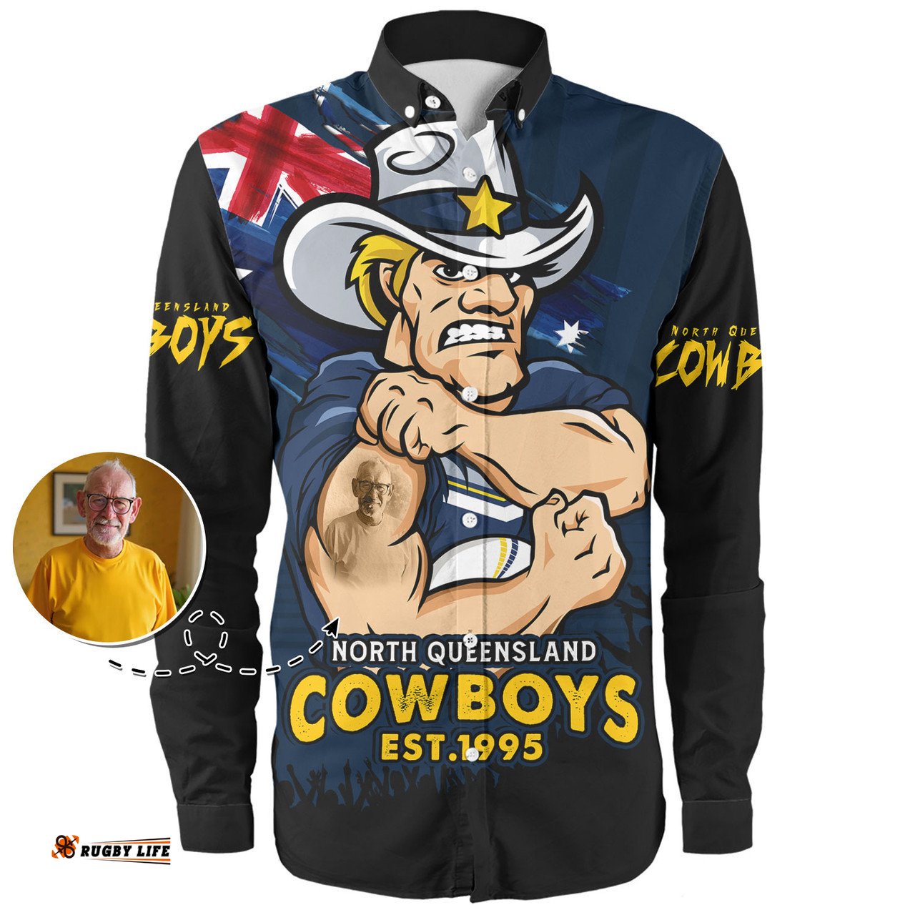 Amazing Aussie North Queensland Cowboys Heart Of A Fighter Tough And Fearless Long Sleeve Shirt