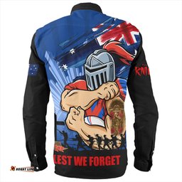 Amazing Aussie Newcastle Knights Fearless ANZAC Defender Long Sleeve Shirt