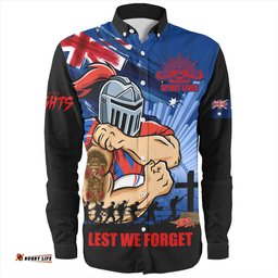 Amazing Aussie Newcastle Knights Fearless ANZAC Defender Long Sleeve Shirt