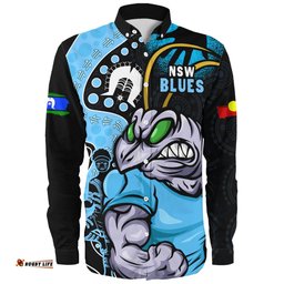 Amazing Aussie New South Wales Blues NAIDOC Indigenous Warrior Spirit Long Sleeve Shirt