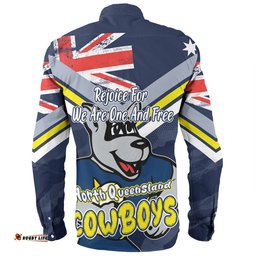 Amazing Aussie North Queensland Cowboys Happy Australia Day We Are One And Free Long Sleeve Shirt