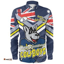 Amazing Aussie North Queensland Cowboys Happy Australia Day We Are One And Free Long Sleeve Shirt