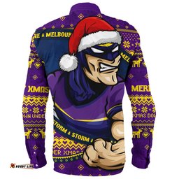 Amazing Aussie Melbourne Storm Ugly Knit Style For Christmas Game Fans Long Sleeve Shirt