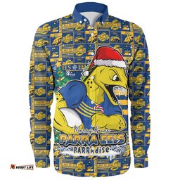 Amazing Aussie Parramatta Eels Merry Ugly Christmas Comic Style Long Sleeve Shirt