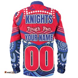 Amazing Aussie Newcastle Knights Custom Knights For Life With Aboriginal Style Long Sleeve Shirt