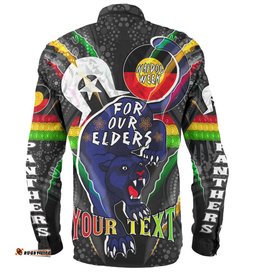 Amazing Aussie Penrith Panthers Naidoc Week Customs Penrith Panthers Naidoc Week For Our Elders Australian Indigenous Dot Arts Long Sleeve Shirt