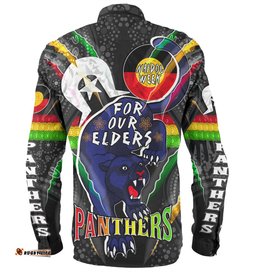 Amazing Aussie Penrith Panthers Naidoc Week Customs Penrith Panthers Naidoc Week For Our Elders Australian Indigenous Dot Arts Long Sleeve Shirt
