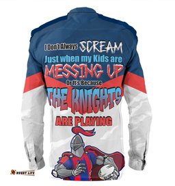 Amazing Aussie Newcastle Knights Father's Day Screaming Dad and Crazy Fan Long Sleeve Shirt