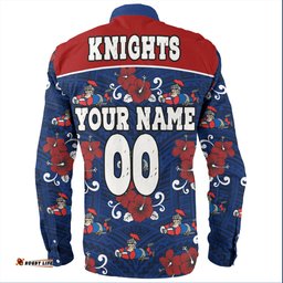 Amazing Aussie Newcastle Knights Custom Knights With Maori Patterns Long Sleeve Shirt