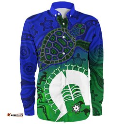 Amazing Aussie Indigenous Australian Aboriginal Island Heart Turtle Path Long Sleeve Shirt