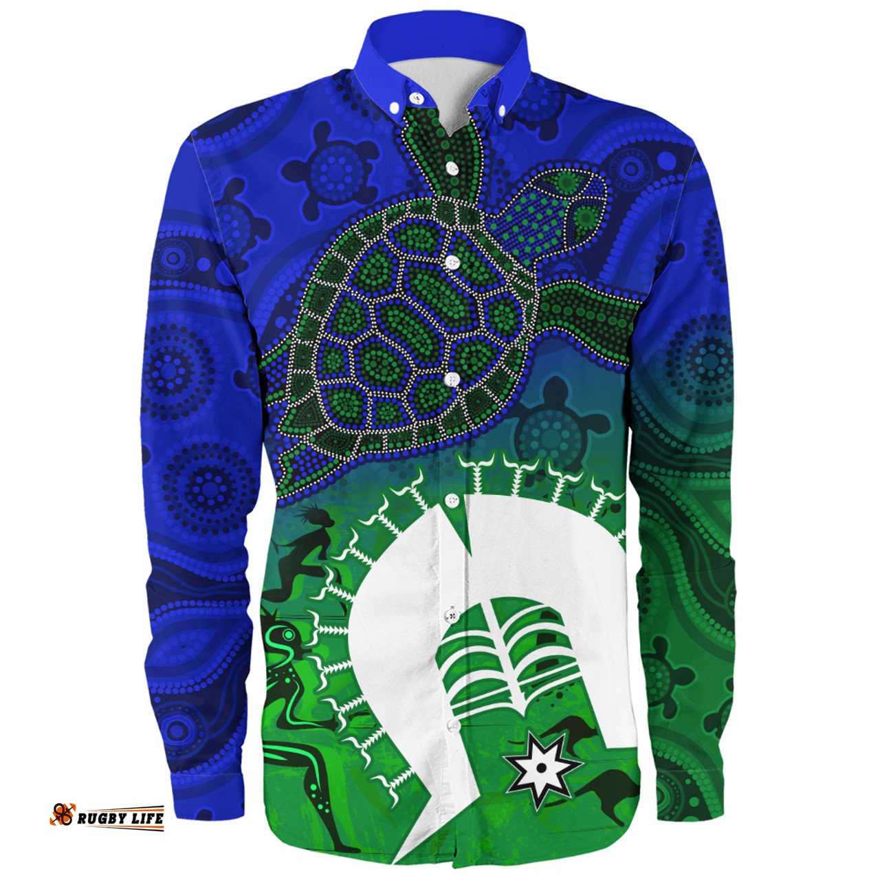 Amazing Aussie Indigenous Australian Aboriginal Island Heart Turtle Path Long Sleeve Shirt