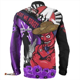 Amazing Aussie Melbourne ANZAC Day Honor Purple Valor And Spirit Long Sleeve Shirt