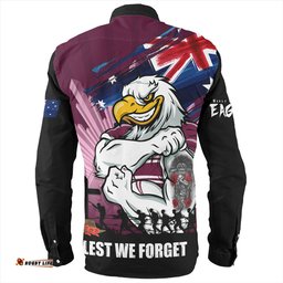 Amazing Aussie Manly Warringah Sea Eagles Fearless ANZAC Defender Long Sleeve Shirt
