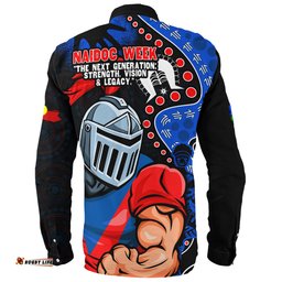 Amazing Aussie Newcastle Knights NAIDOC Indigenous Warrior Spirit Long Sleeve Shirt