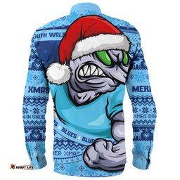 Amazing Aussie New South Wales Blues Ugly Knit Style For Christmas Game Fans Long Sleeve Shirt